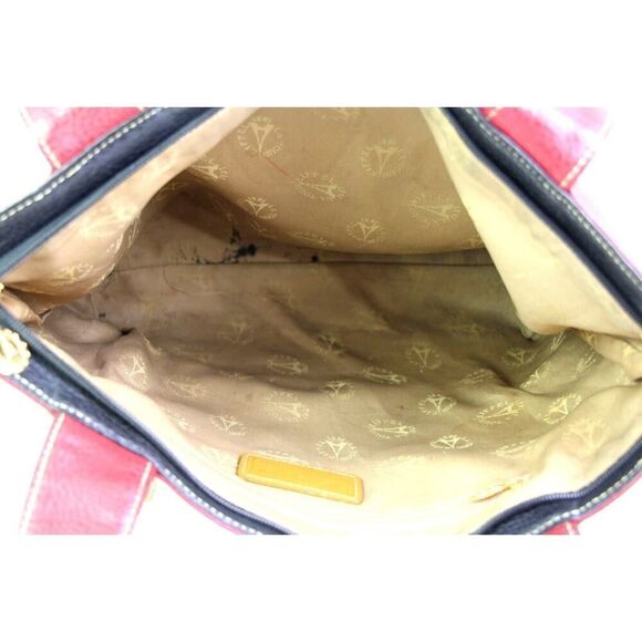 ROOMY La Tour Eiffel RED GENUINE LEATHER LOGO SHOULDER BAG HANDBAG TOTE PURSE - Picture 8 of 14